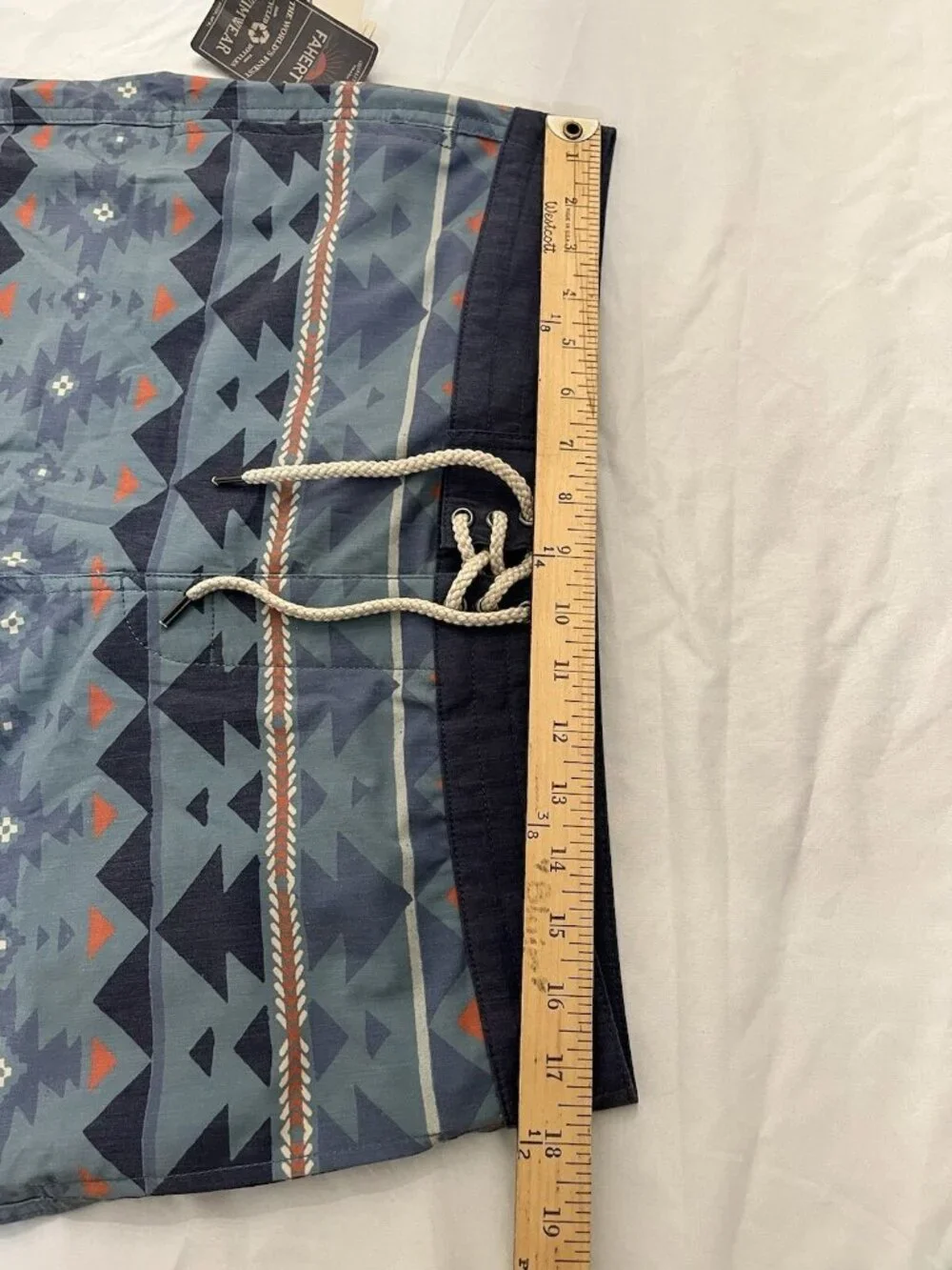 Faherty Doug Good Feather Boardshort 7” Six Rivers Turquoise Men’s 33 NWT